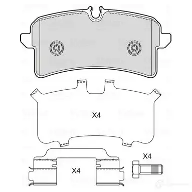 Тормозные колодки дисковые, комплект VALEO 6 33B6 601753 1437877220