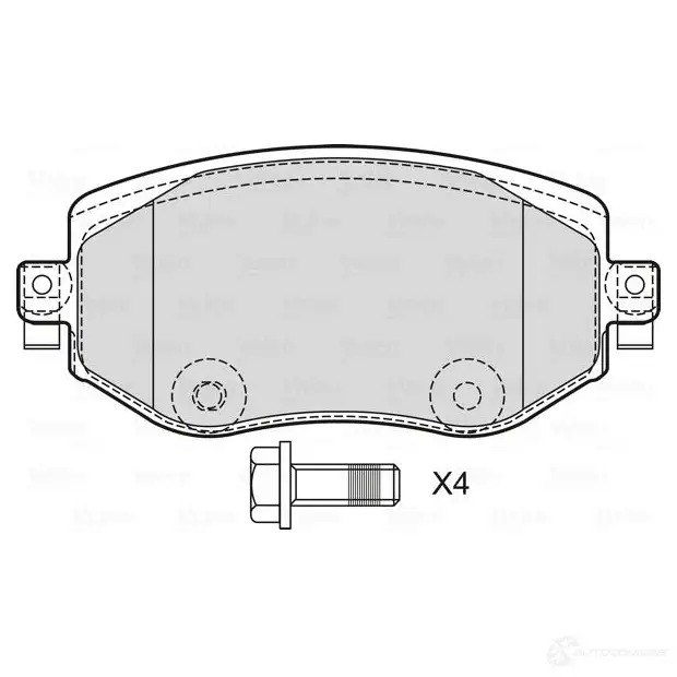 Тормозные колодки дисковые, комплект VALEO 1437877239 601744 O72M 4OO