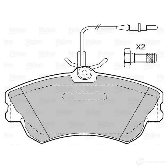 Тормозные колодки дисковые, комплект VALEO 598470 T2FN92 232943 218 88 - Изображение 1