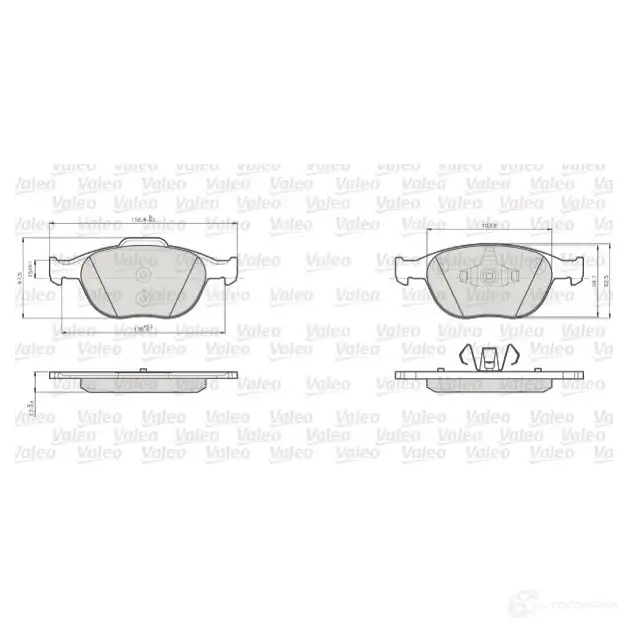 Тормозные колодки дисковые, комплект VALEO 872440 245363 B8HYB 2 3440 - Изображение 1