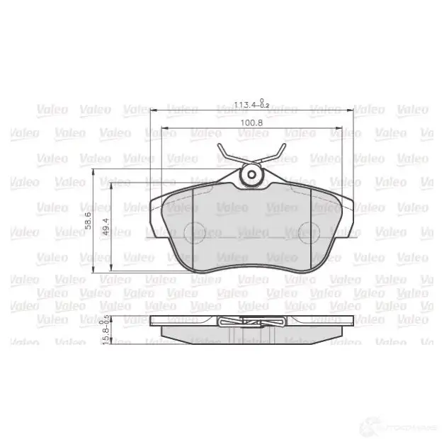 Тормозные колодки дисковые, комплект VALEO 245 78 872578 YD62ZL 245376 - Изображение 1