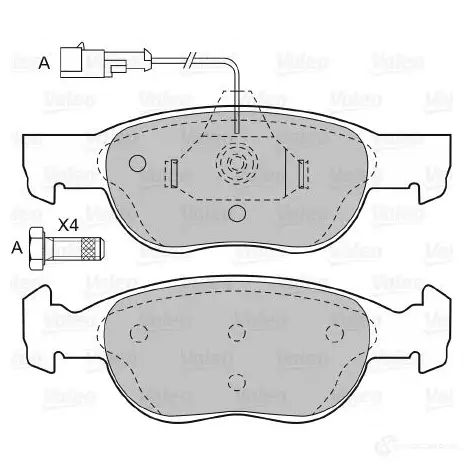 Тормозные колодки дисковые, комплект VALEO 598607 233065 Y5PJQ7 P33 5S изображение 0