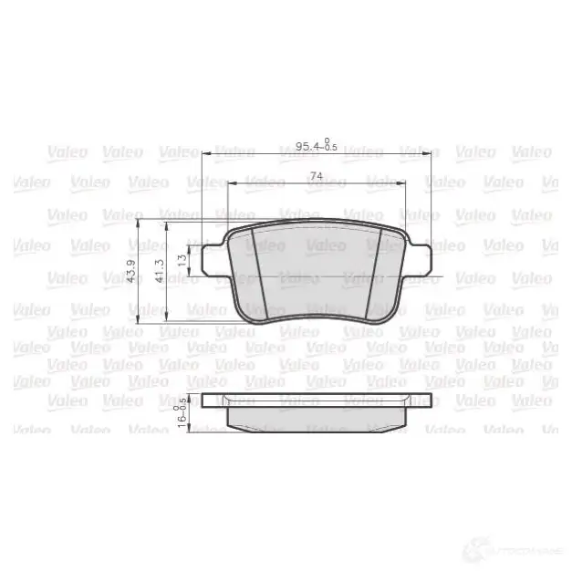 Тормозные колодки дисковые, комплект VALEO 245388 1MSQ6PH 246 92 872692 изображение 0