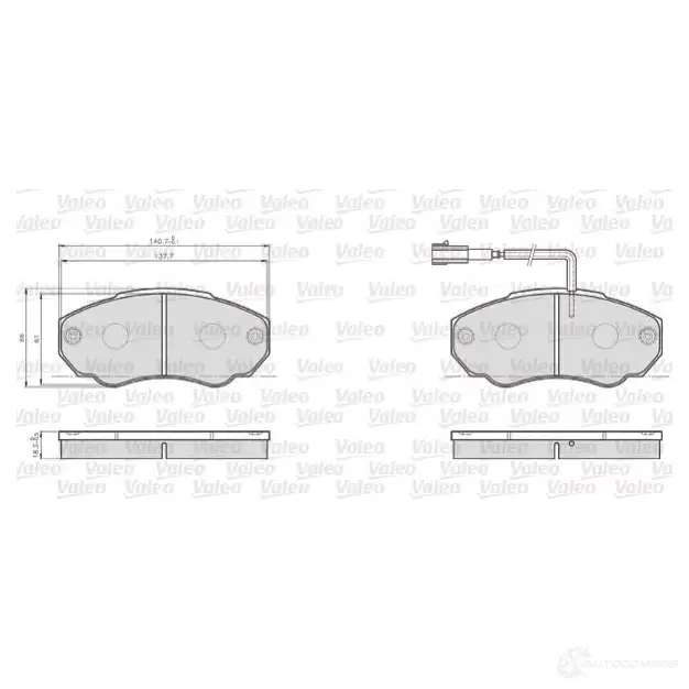 Тормозные колодки дисковые, комплект VALEO 2 3918 WAPWG 245403 872918 - Изображение 1