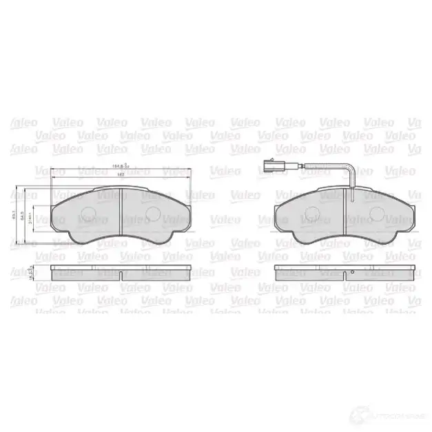 Тормозные колодки дисковые, комплект VALEO 245404 YZRH6 2391 9 872919 - Изображение 1