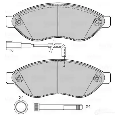 Тормозные колодки дисковые, комплект VALEO 0P YX9PW 601708 1437877197