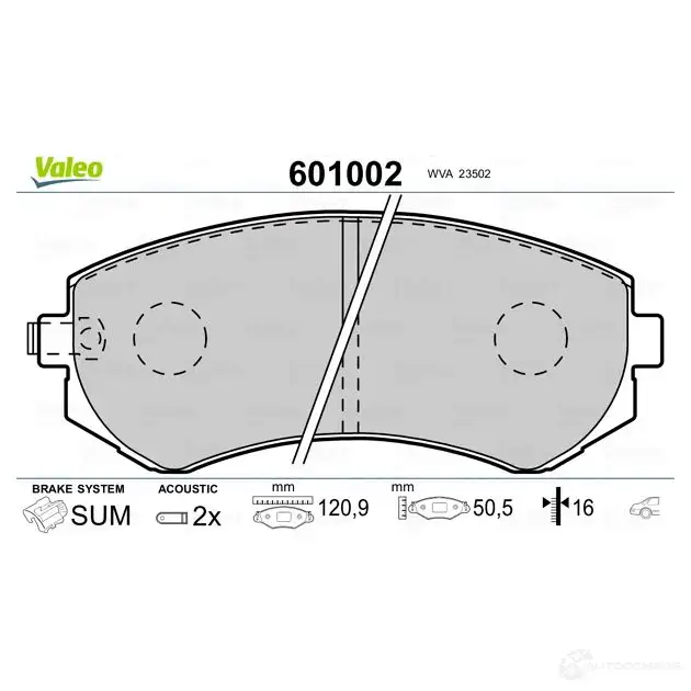 Тормозные колодки дисковые, комплект VALEO QV XSA8A 233497 601002 3276426010023 изображение 1
