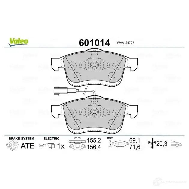 Тормозные колодки дисковые, комплект VALEO 3276426010146 6 NND7D5 601014 233509 изображение 1