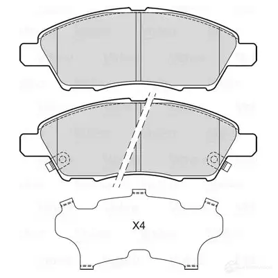 Тормозные колодки дисковые, комплект VALEO 601717 L3Y7 NE 1437877056