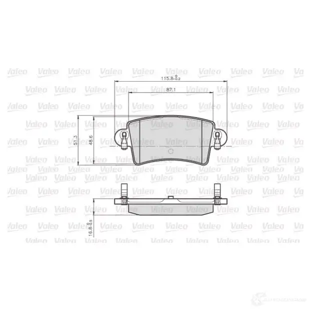 Тормозные колодки дисковые, комплект VALEO 2 3669 872669 245386 9T0ZG - Изображение 1