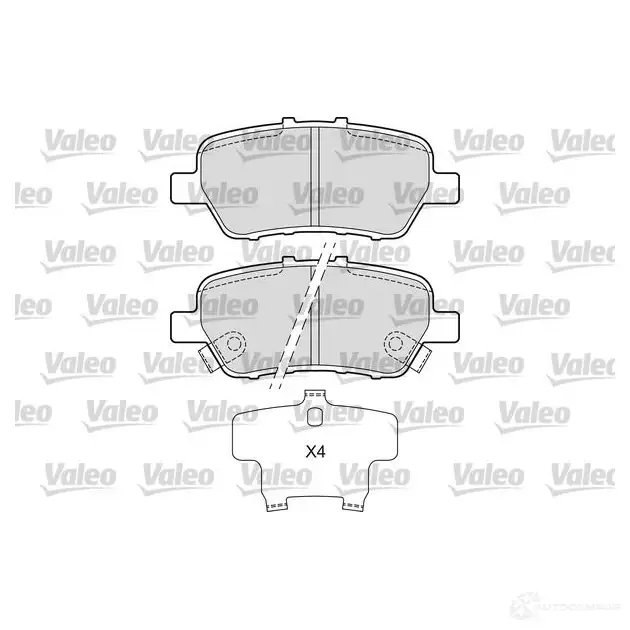 Тормозные колодки дисковые, комплект VALEO F H58Y 1437878824 601674