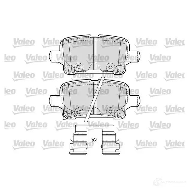 Тормозные колодки дисковые, комплект VALEO 601684 1437875748 74D4 EPD