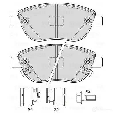 Тормозные колодки дисковые, комплект VALEO 601727 80 7JUU 1437877057 изображение 0