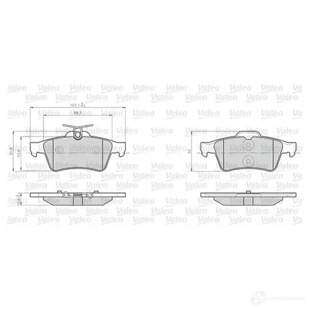 Тормозные колодки дисковые, комплект VALEO 872137 245339 CNV34 2 4137 - Изображение 1
