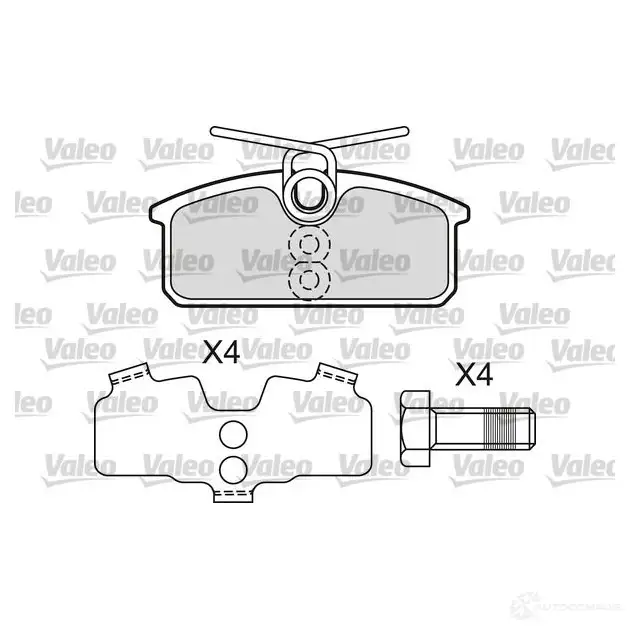 Тормозные колодки, комплект VALEO 1437878592 4YU4 VW 601662