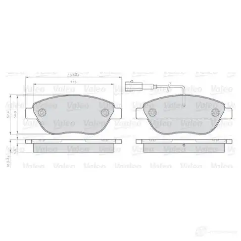 Тормозные колодки дисковые, комплект VALEO 872708 245391 2370 8 MYKML изображение 0