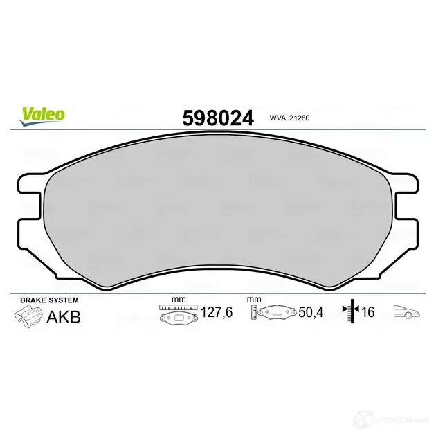 Тормозные колодки дисковые, комплект VALEO 232583 212 80 598024 H13LMT изображение 1