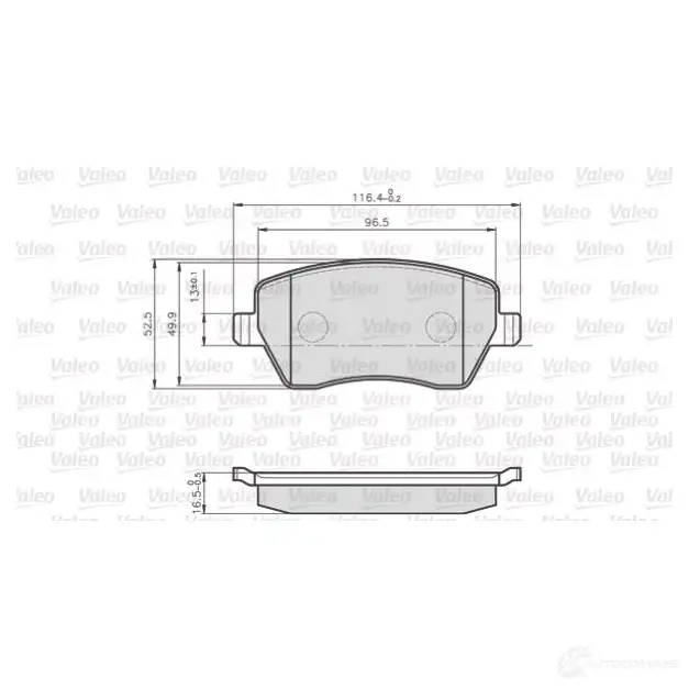 Тормозные колодки дисковые, комплект VALEO 872973 XDHHNY 2 3973 245408 изображение 0