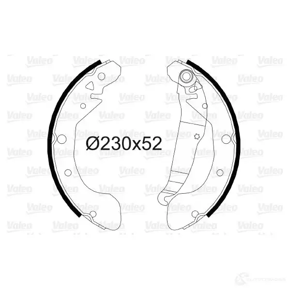 Барабанные тормозные колодки, комплект VALEO 564153 3276425641532 9UP SS9 1206036382