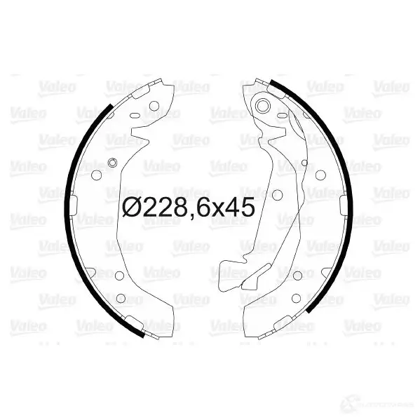 Барабанные тормозные колодки, комплект VALEO ZSN5W 4 3276425641877 564187 1206036594 изображение 0