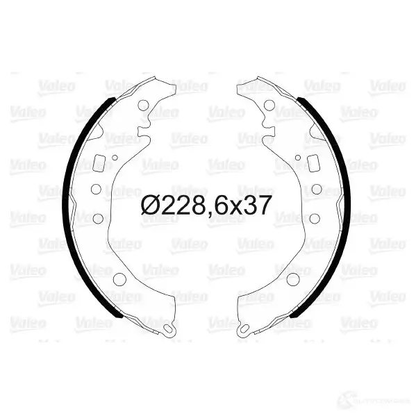 Барабанные тормозные колодки, комплект VALEO NKSMG9 Q 3276425641761 564176 1206036522