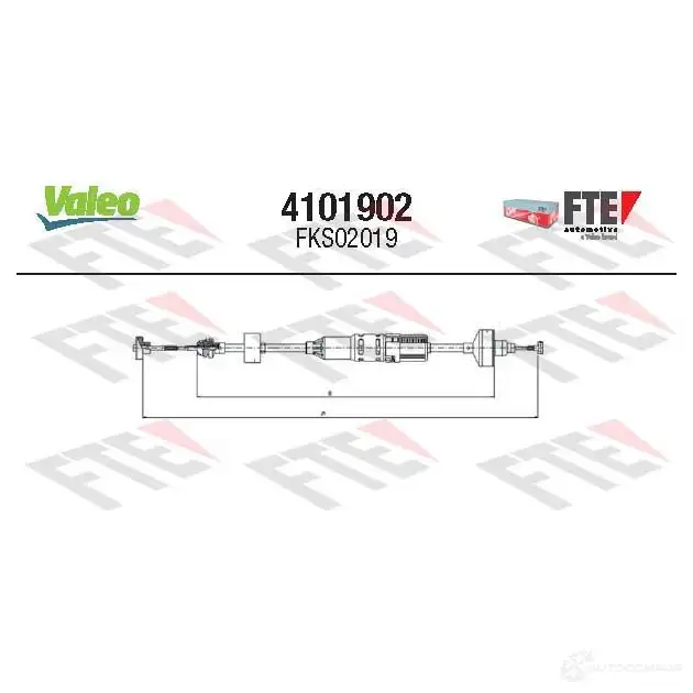 Трос сцепления VALEO 1437871984 E3 64Y6 4101902 изображение 0