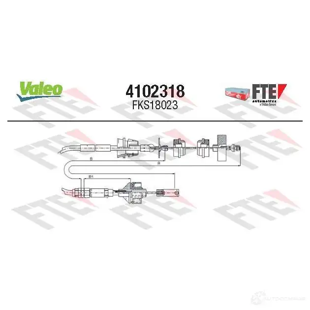 Трос сцепления VALEO 1437871966 55KK 93V 4102318 изображение 0