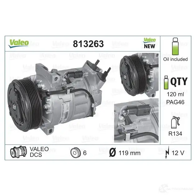 Компрессор кондиционера VALEO 240181 WK4L SE 813263 3276428132631 изображение 0