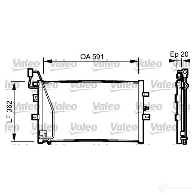 Радиатор кондиционера VALEO 240339 3276428140001 7HU 1L 814000