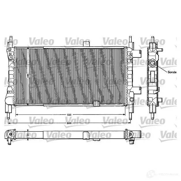 Радиатор охлаждения двигателя VALEO 8B936O 883856 TA 396 245559