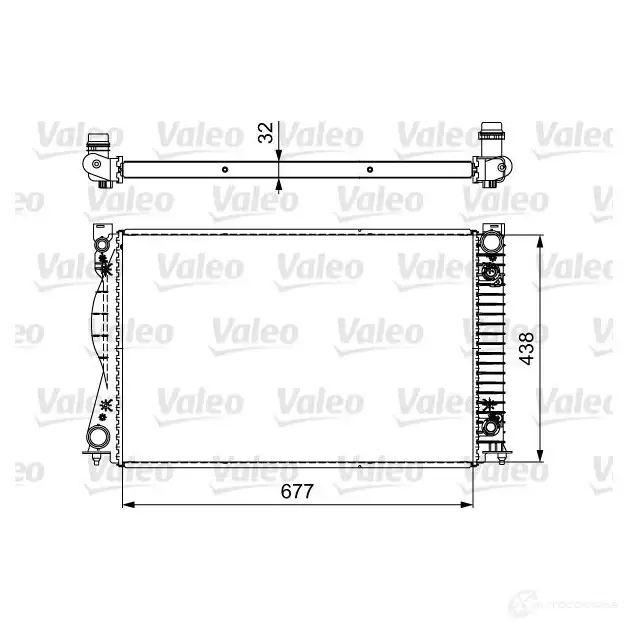 Радиатор охлаждения двигателя VALEO 237344 3276427350326 Q 0SHR 735032