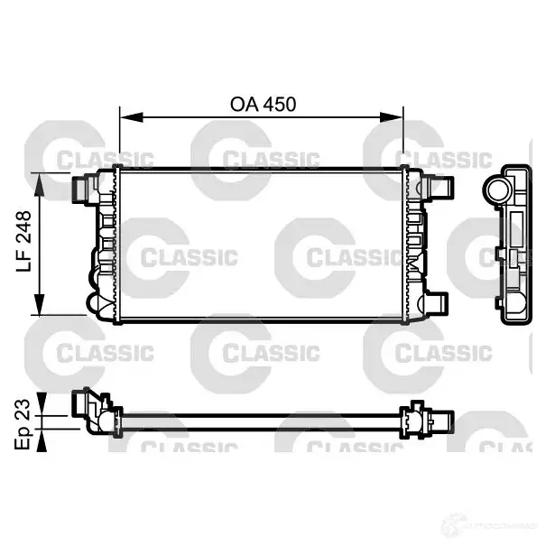 Радиатор охлаждения двигателя VALEO KPP96V 230309 220663 R C120