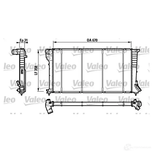 Радиатор охлаждения двигателя VALEO 236605 TH261 732577 R C1010 изображение 0