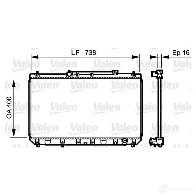 Радиатор охлаждения двигателя VALEO 237187 QZQQ U 734488 3276427344882