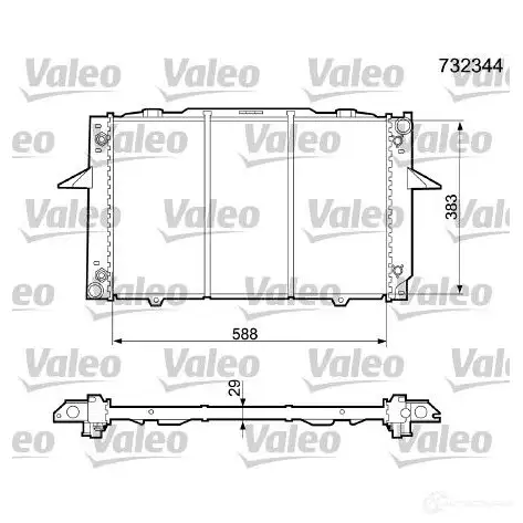 Радиатор охлаждения двигателя VALEO 3276427323443 732344 236499 BD 2UNP изображение 0
