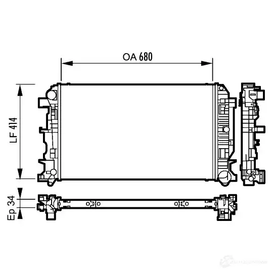 Радиатор охлаждения двигателя VALEO 735088 R JVBFOL 237388 3276427350883