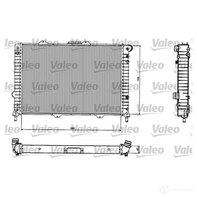 Радиатор охлаждения двигателя VALEO TH264 732584 B A42 236611