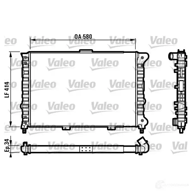Радиатор охлаждения двигателя VALEO 732012 RM196 RM 154 236442
