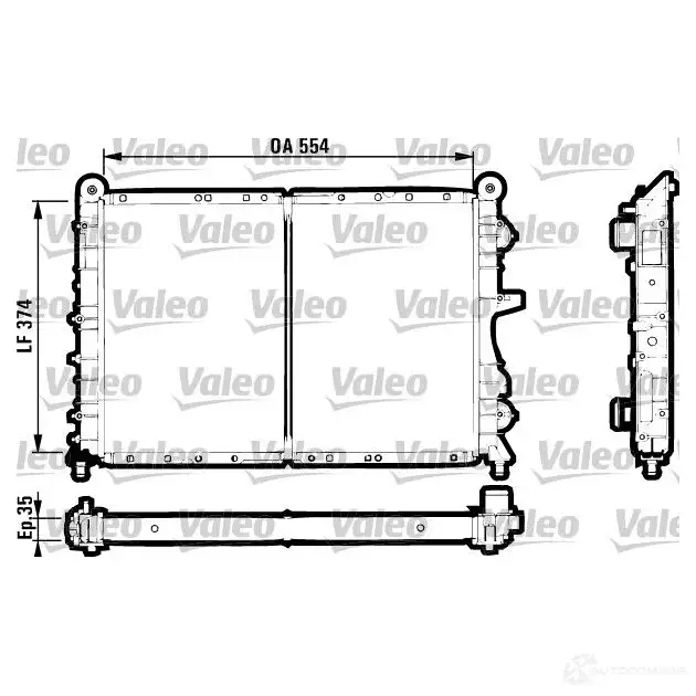 Радиатор охлаждения двигателя VALEO TH242 236308 RC12 2 731589