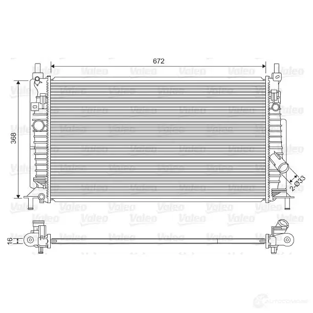 Радиатор охлаждения двигателя VALEO 3276427016130 D MG3T 1206109432 701613 изображение 0