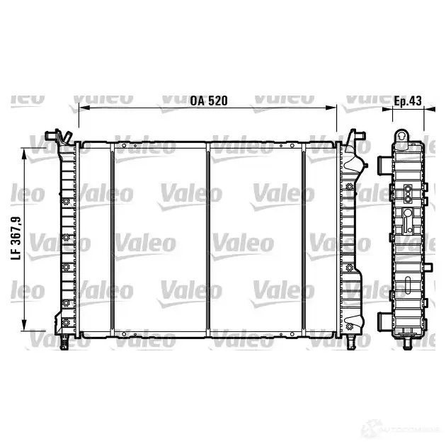 Радиатор охлаждения двигателя VALEO TH180 732147 236463 AB01 4A изображение 0