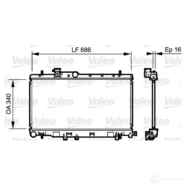 Радиатор охлаждения двигателя VALEO 237441 49LX7 X 3276427352115 735211 изображение 0