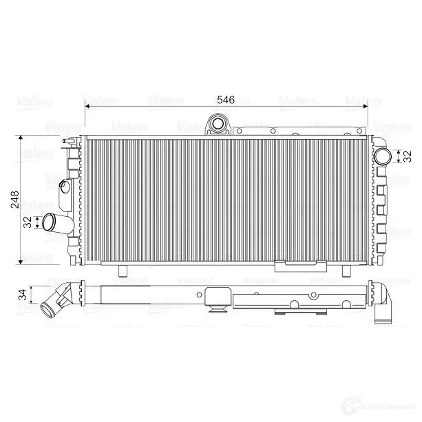 Радиатор охлаждения двигателя VALEO TA550 239786 810948 RA 519