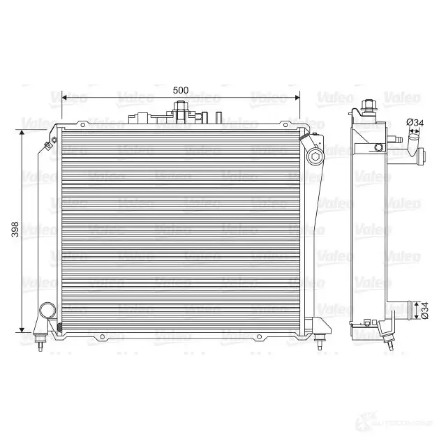 Радиатор охлаждения двигателя VALEO NFD7XY 3 1206109266 701584 3276427015843