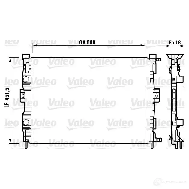 Радиатор охлаждения двигателя VALEO 732873 236736 3276427328738 XTF9U 6
