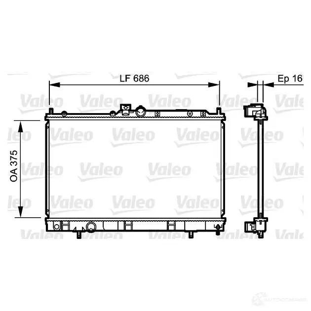 Радиатор охлаждения двигателя VALEO 237430 A Y4YHD 3276427351989 735198