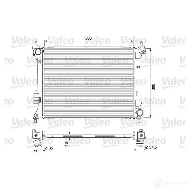 Радиатор охлаждения двигателя VALEO V395 9SC 701729 3276427017298 1206109768