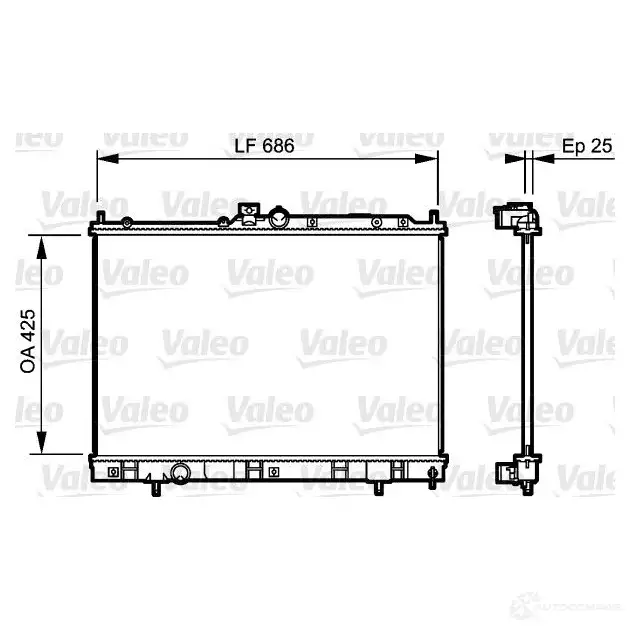 Радиатор охлаждения двигателя VALEO 735203 3276427352030 TZVEB L 237434 изображение 0