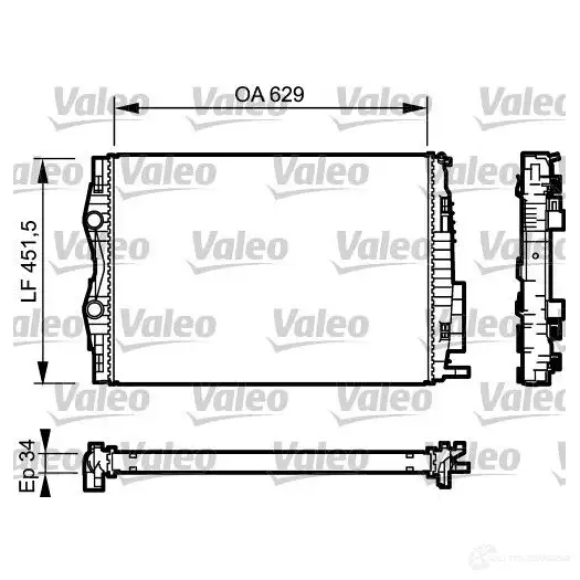 Радиатор охлаждения двигателя VALEO 237156 3276427344387 X291K K 734438 изображение 0