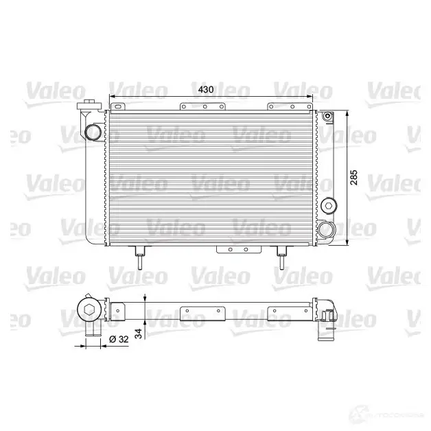 Радиатор охлаждения двигателя VALEO 3276423834639 LO2 DVT 1205926370 383463
